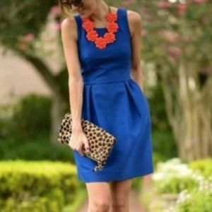 J.Crew Blue Pleated Dress with Pockets